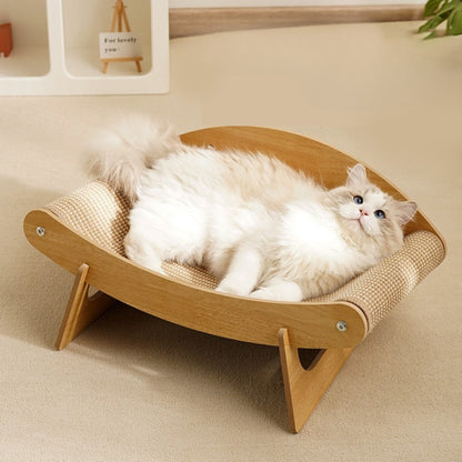 CAMA RASCADORA DE MADERA CON DISEÑO CURVO