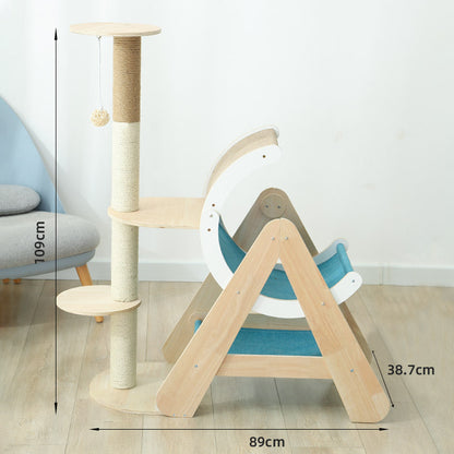 ÁRBBOL PARA GATOS CON TÚNEL Y PLATAFORMAS