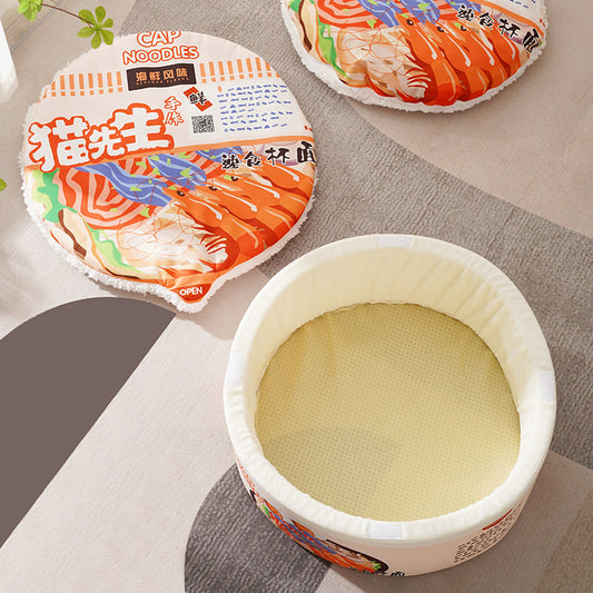 CAMA PARA GATO CON DISEÑO DE RAMEN