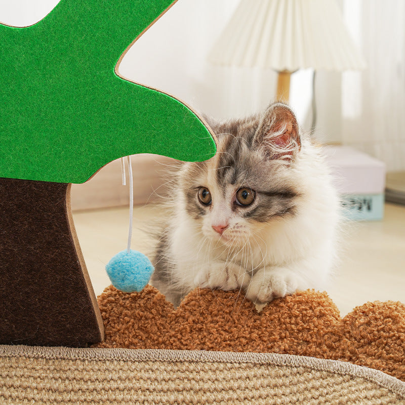 CAMA CON RASCADOR PARA GATOS DISEÑO DE PLAYA Y PALMERA