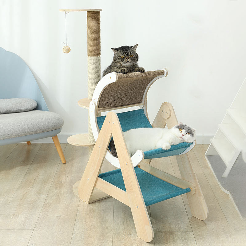 ÁRBBOL PARA GATOS CON TÚNEL Y PLATAFORMAS