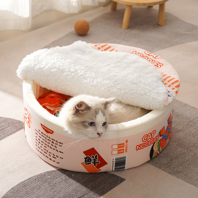 CAMA PARA GATO CON DISEÑO DE RAMEN