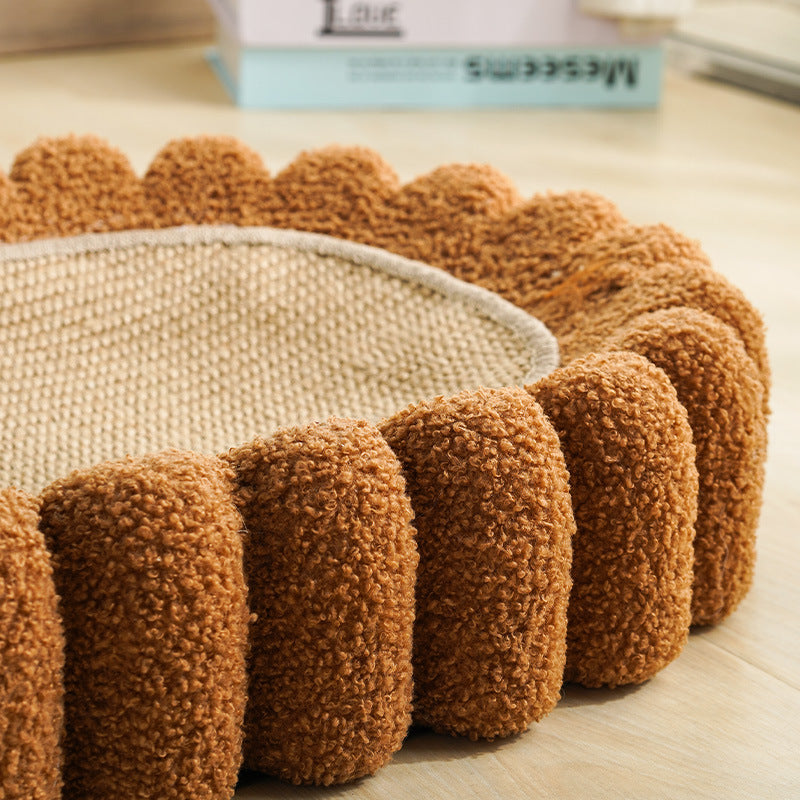 CAMA CON RASCADOR PARA GATOS DISEÑO DE PLAYA Y PALMERA